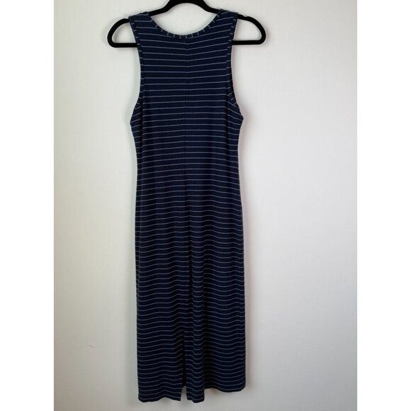 Marine Layer Dress Lexi Daytime Midi Medium Weight Ribbed Blue Stripes Size Larg - Picture 7 of 12